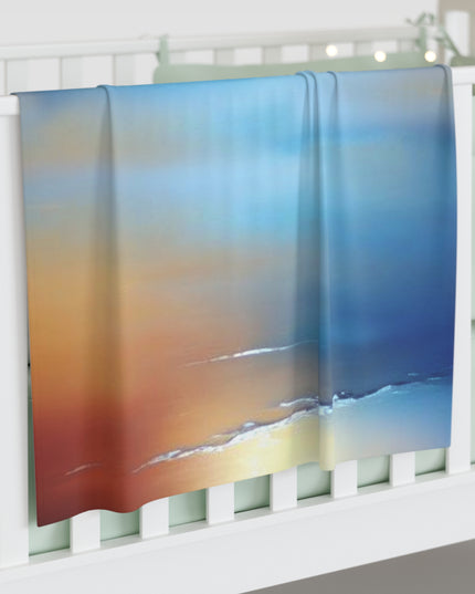 Blue Sea Red Orange Fog Baby Swaddle 30″×40″ Blanket