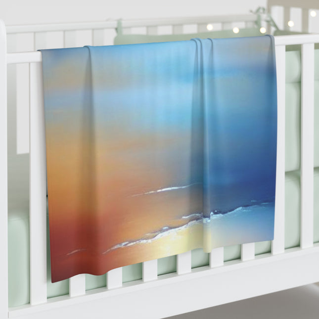 Blue Sea Red Orange Fog Baby Swaddle 30″×40″ Blanket