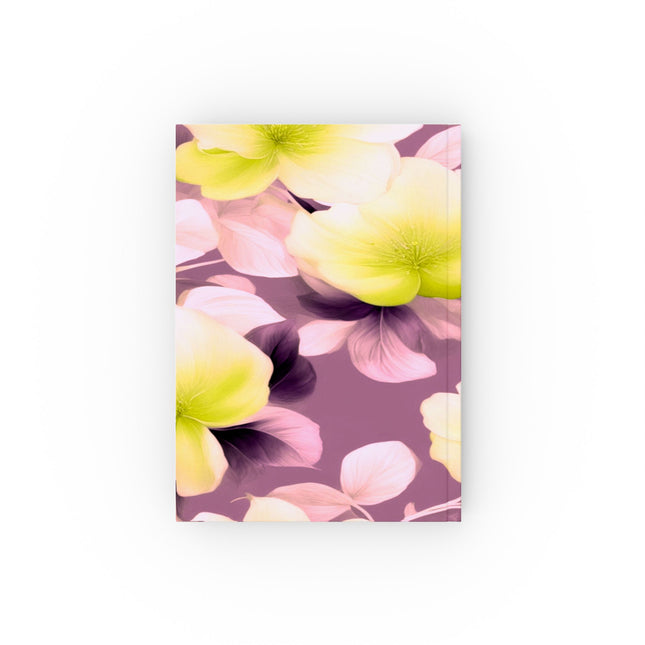 Lemon Blossom Floral Bunch Hard Backed Journal with 128 blank pages, 5.2" x 7.4"