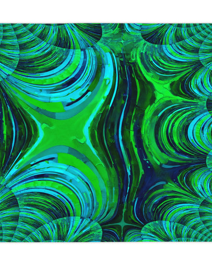 Uzi Spiral Blue Green Tablecloth, 55" x 55"