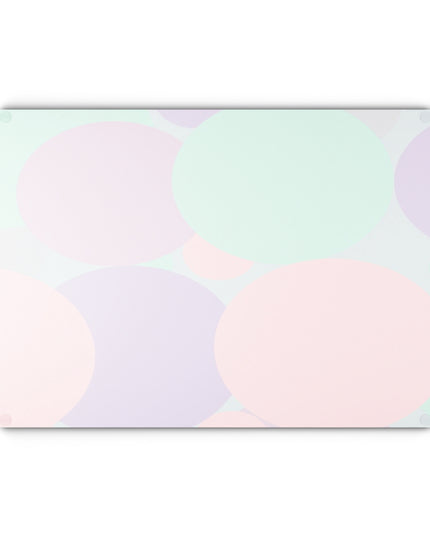 Pastel Peach and Soft Green Patches 11" x 15" Glass Cutting Board