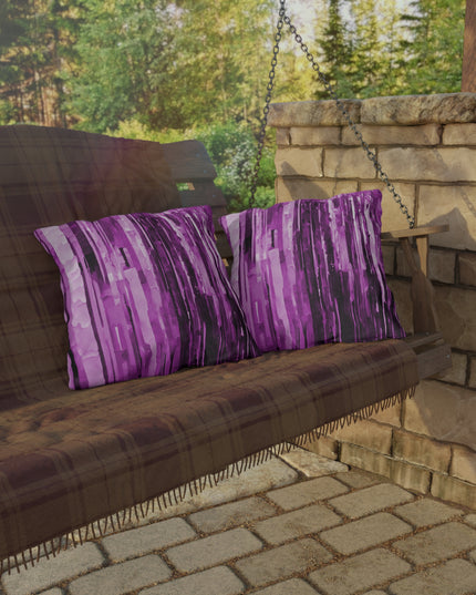 Striped Powder Lavender 18" x 18" Outdoor Pillow
