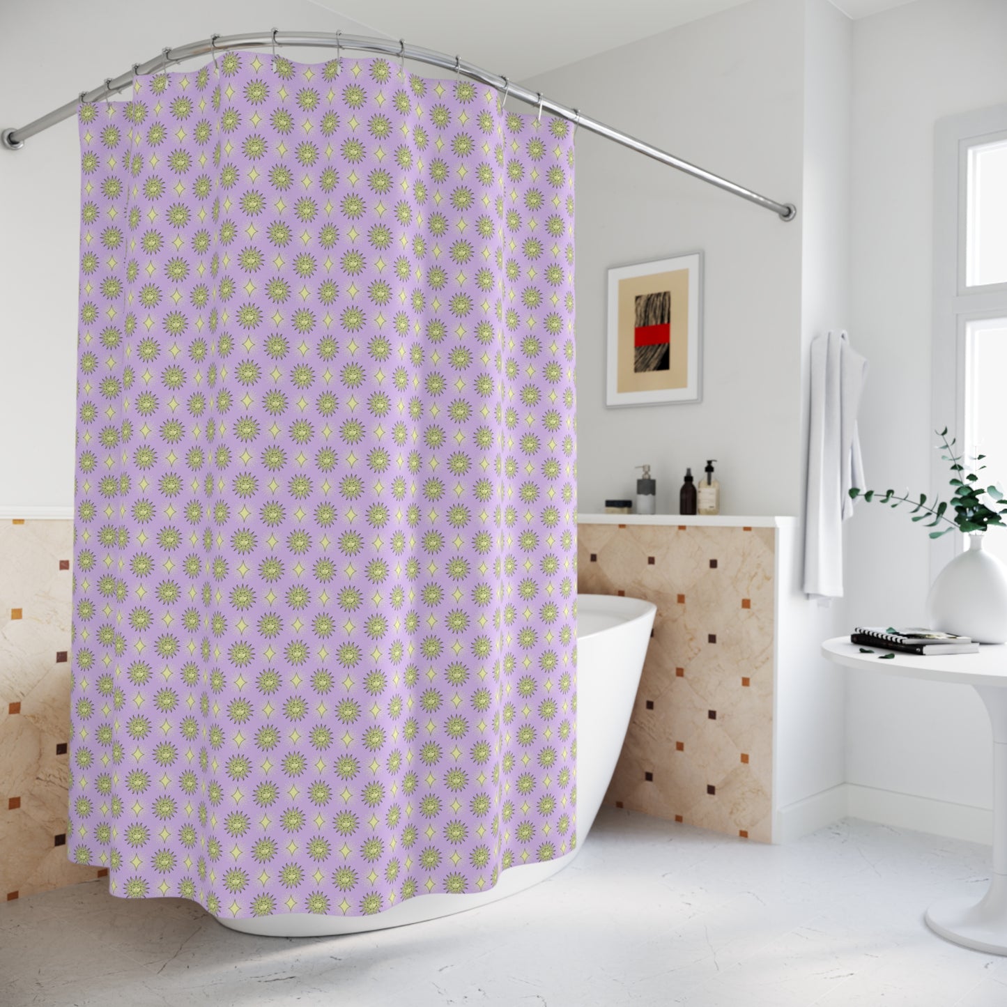 Magenta Star-crossed Bodies Shower Curtain, 71" x 74"