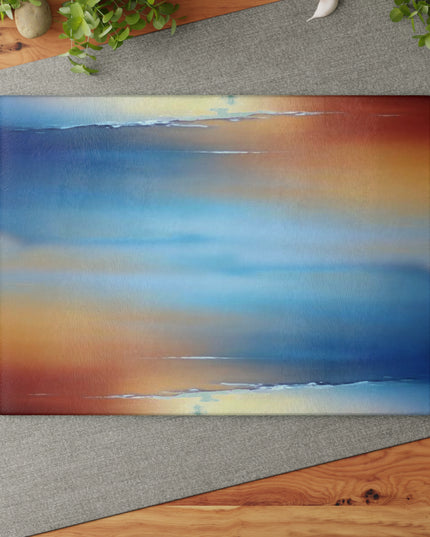 Blue Sea Red Orange Fog Glass Cutting Board, 11" x 15"