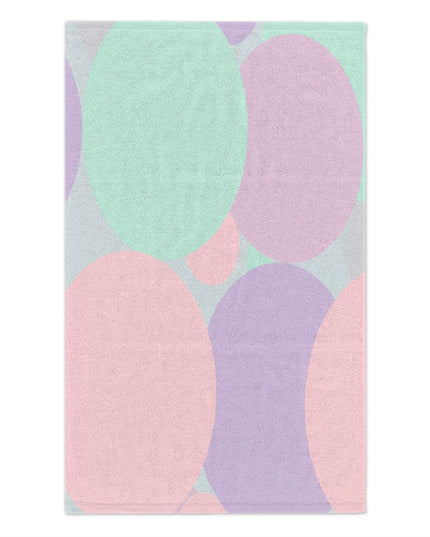 Pastel Peach and Soft Green Patches Rally Towel, 11" x 18"