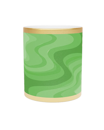 Greenie Meanie Wavey 11 oz Metallic Mug (Silver\Gold)