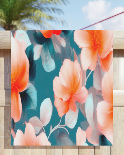 Orange Blossom Floral Bunch Beach Towel, 30" x 60"