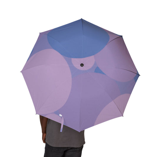 Pastel Purple Family Patches Foldable Umbrella - Compact & Chic
