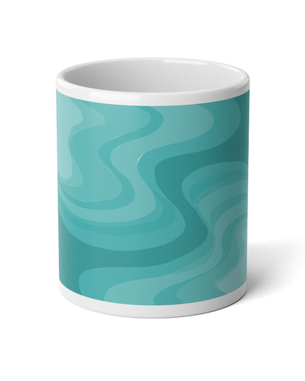 Tif Green Wavey 20 oz White Glossy Jumbo Mug