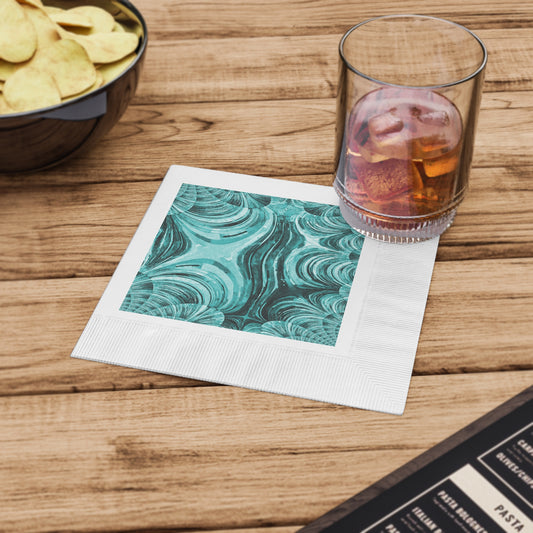 Uzi Spiral Tif White Coined Napkins, 6.5" x 6.5"
