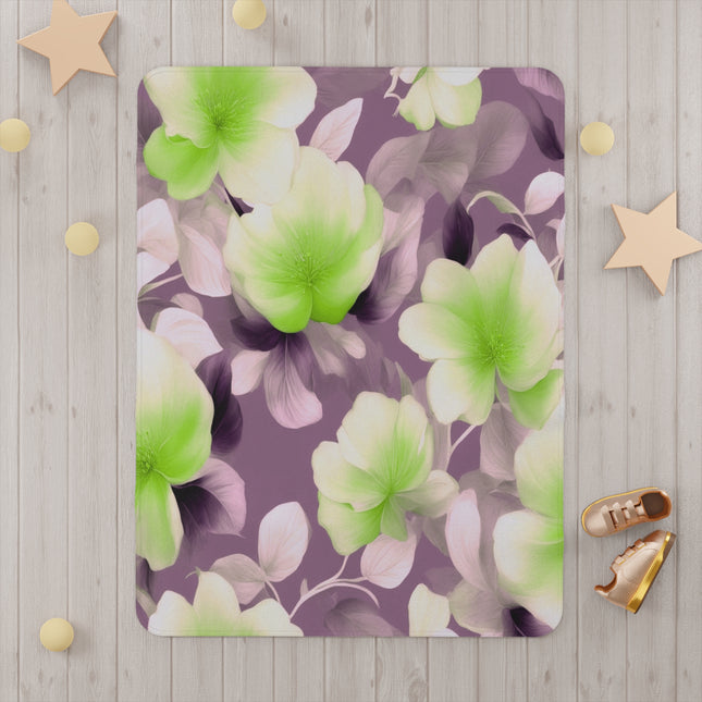 Lime Lavender Floral Bunch Toddler Blanket, 30" x 40"