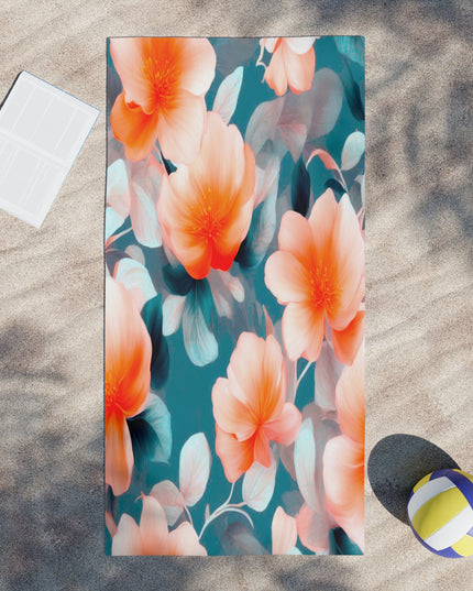 Orange Blossom Floral Bunch Beach Towel, 30" x 60"