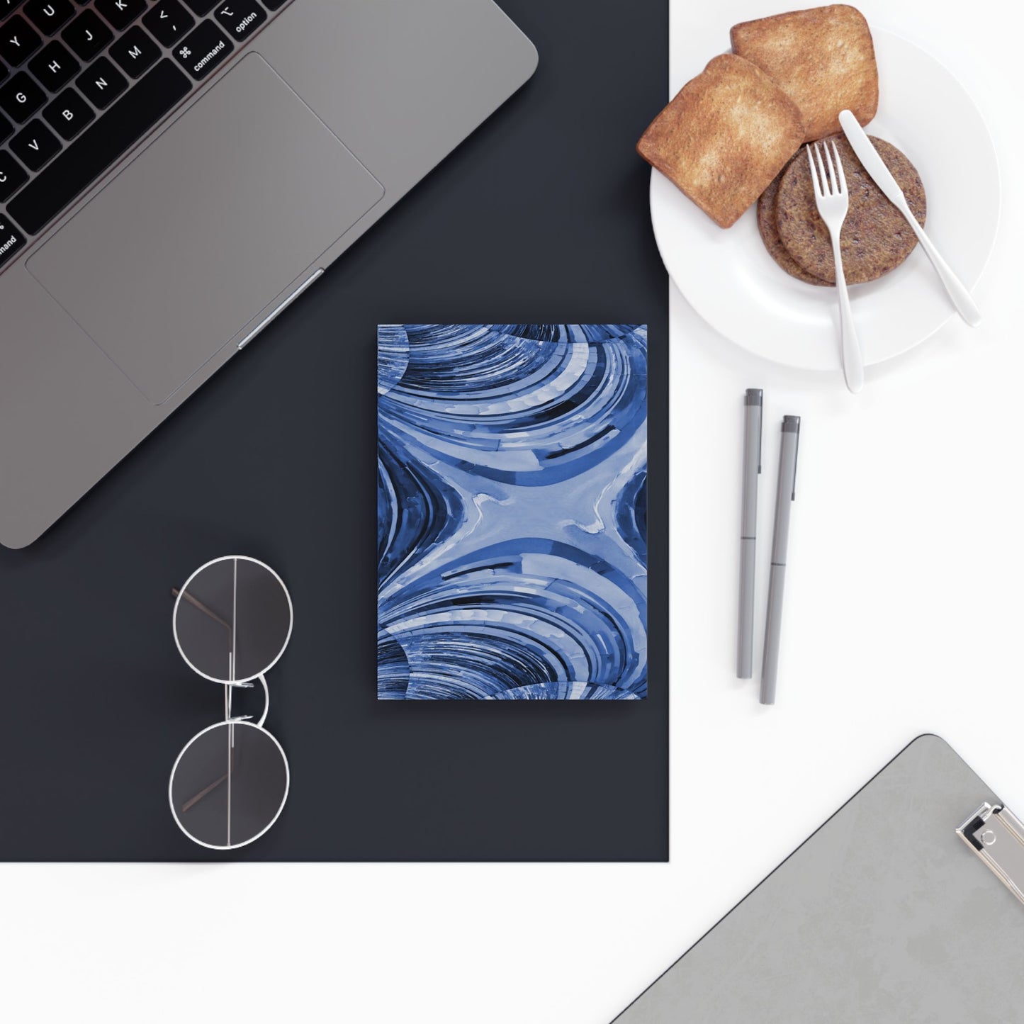 Uzi Spiral Deep Blue 5.2" x 7.4" Hard Backed Journal with 128 blank pages