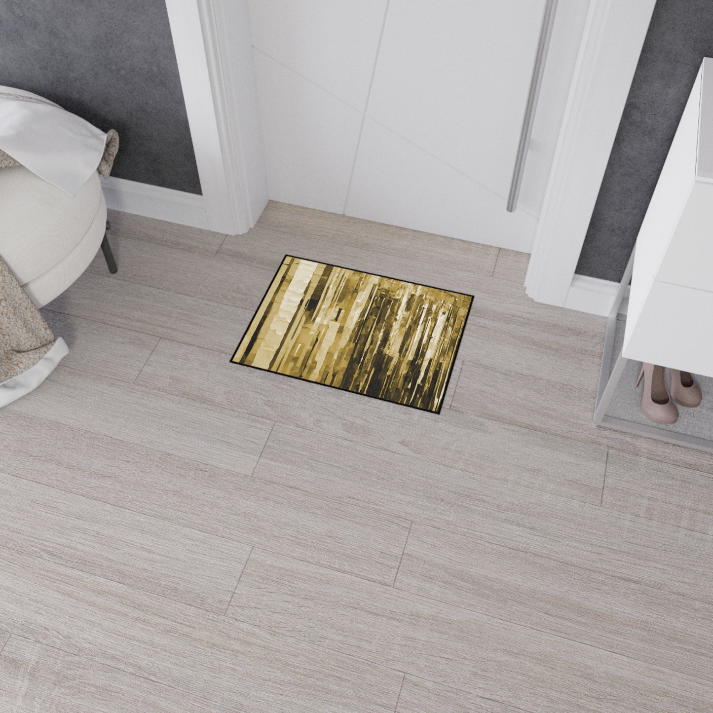 Striped Light Brown 18" x 24" Heavy Duty Floor Mat