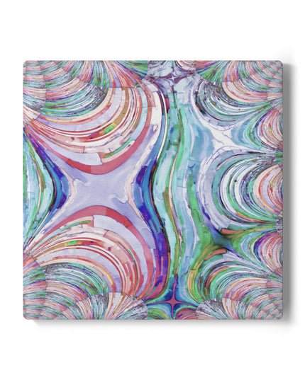 Uzi Spiral Pastels 4" x 4" Square Ceramic Coaster