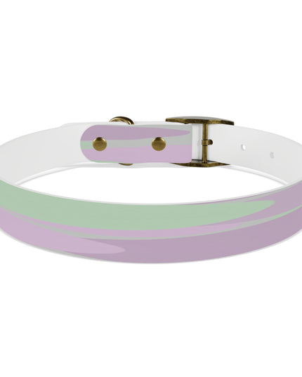Pastel Lavender Purple and Soft Green Patches Large Dog Collar