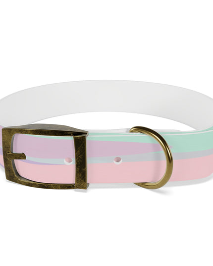 Pastel Peach and Soft Green Patches Medium Dog Collar