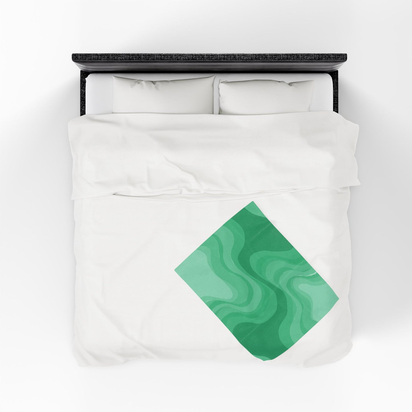 Mint Green Wavey Velveteen Plush Blanket, 30" x 40"