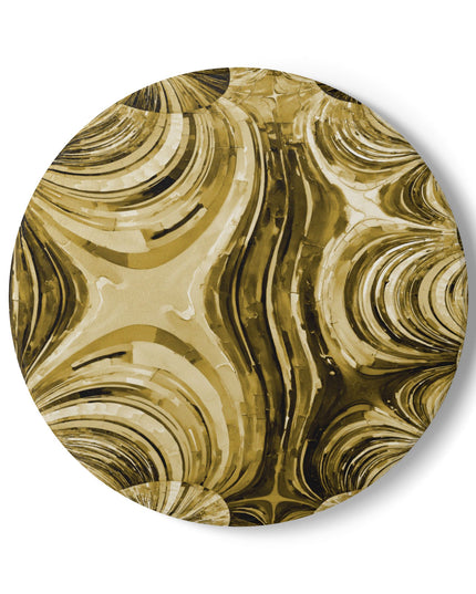 Uzi Spiral Light Brown 4" x 4" Round Ceramic Coaster