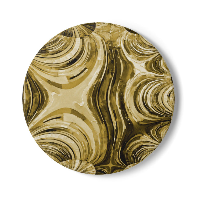 Uzi Spiral Light Brown 4" x 4" Round Ceramic Coaster