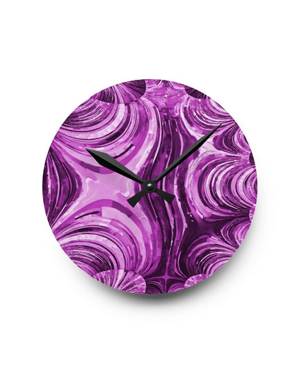 Uzi Spiral Powder Lavender Acrylic Round Wall Clock, 8" x 8"