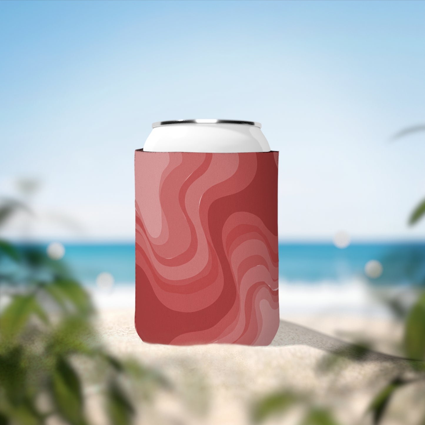 Power Red Wavey 12 oz Can Cooler Sleeve