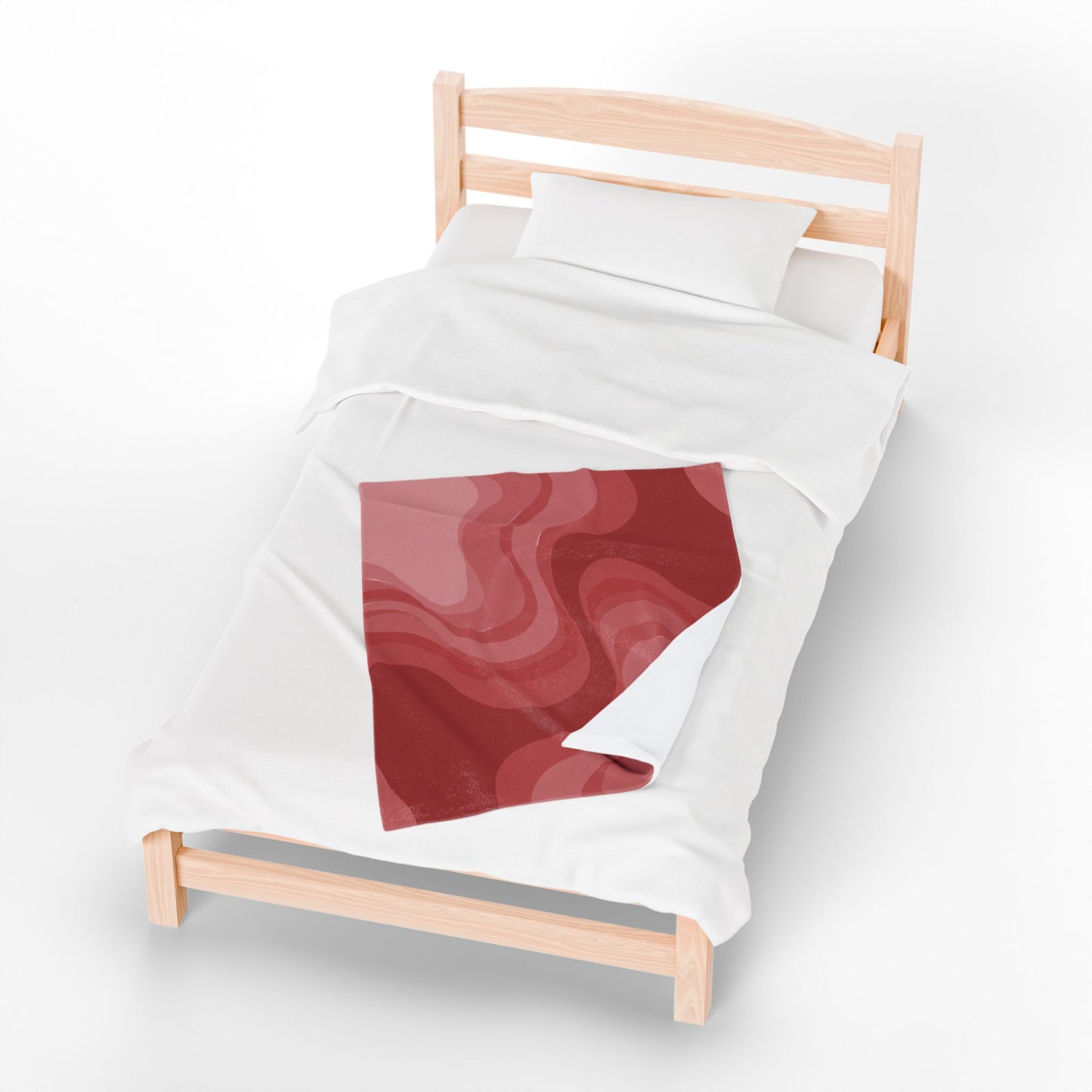 Power Red Wavey Velveteen Plush Blanket, 30" x 40"