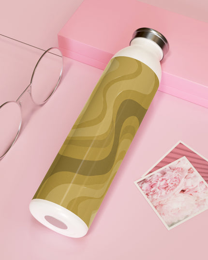 Brown Wavey Slim Water Bottle, 20 oz White