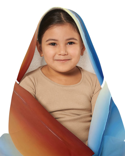 Blue Sea Red Orange Fog Youth Hooded Towel, 24" x 48"