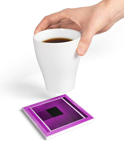 Magenta Shadow 4" x 4" Square Ceramic Coaster