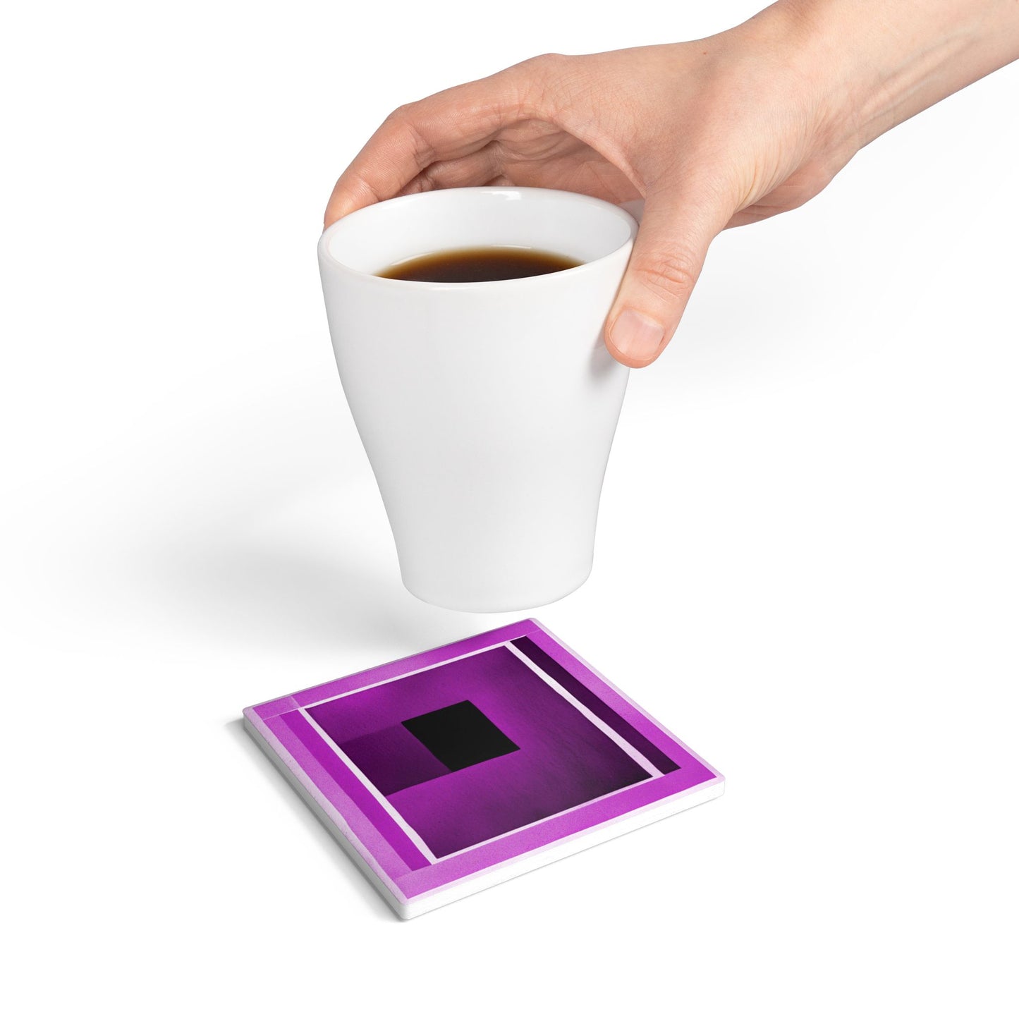 Magenta Shadow 4" x 4" Square Ceramic Coaster