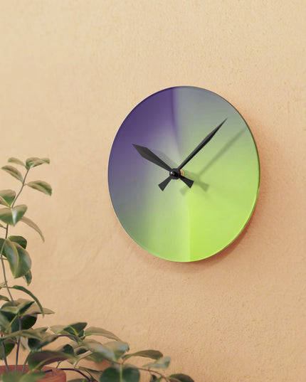 Purple Golden Fade Acrylic Round Wall Clock, 8" x 8"