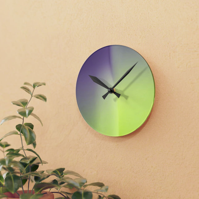 Purple Golden Fade Acrylic Round Wall Clock, 8" x 8"