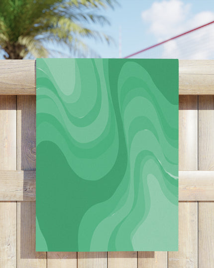 Mint Green Wavey Beach Towel, 24" x 44"