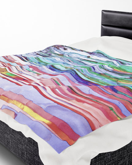Striped Pastels Velveteen Plush Blanket, 60" x 80"