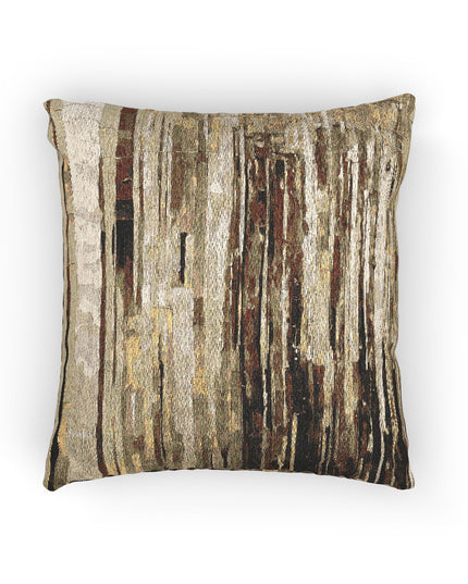 Striped Light Brown Woven Pillow, 17" x 18"
