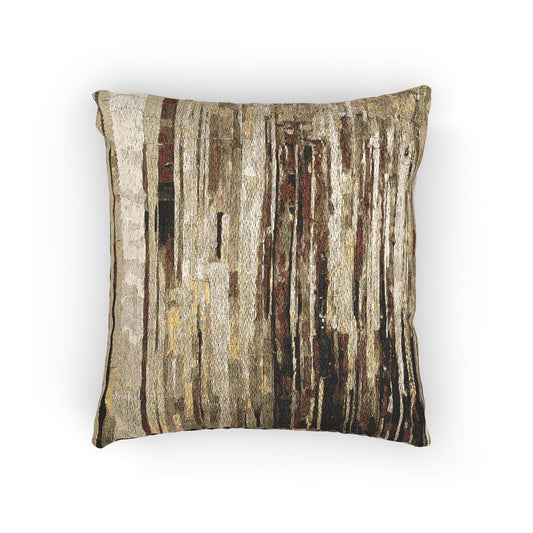 Striped Light Brown Woven Pillow, 17" x 18"