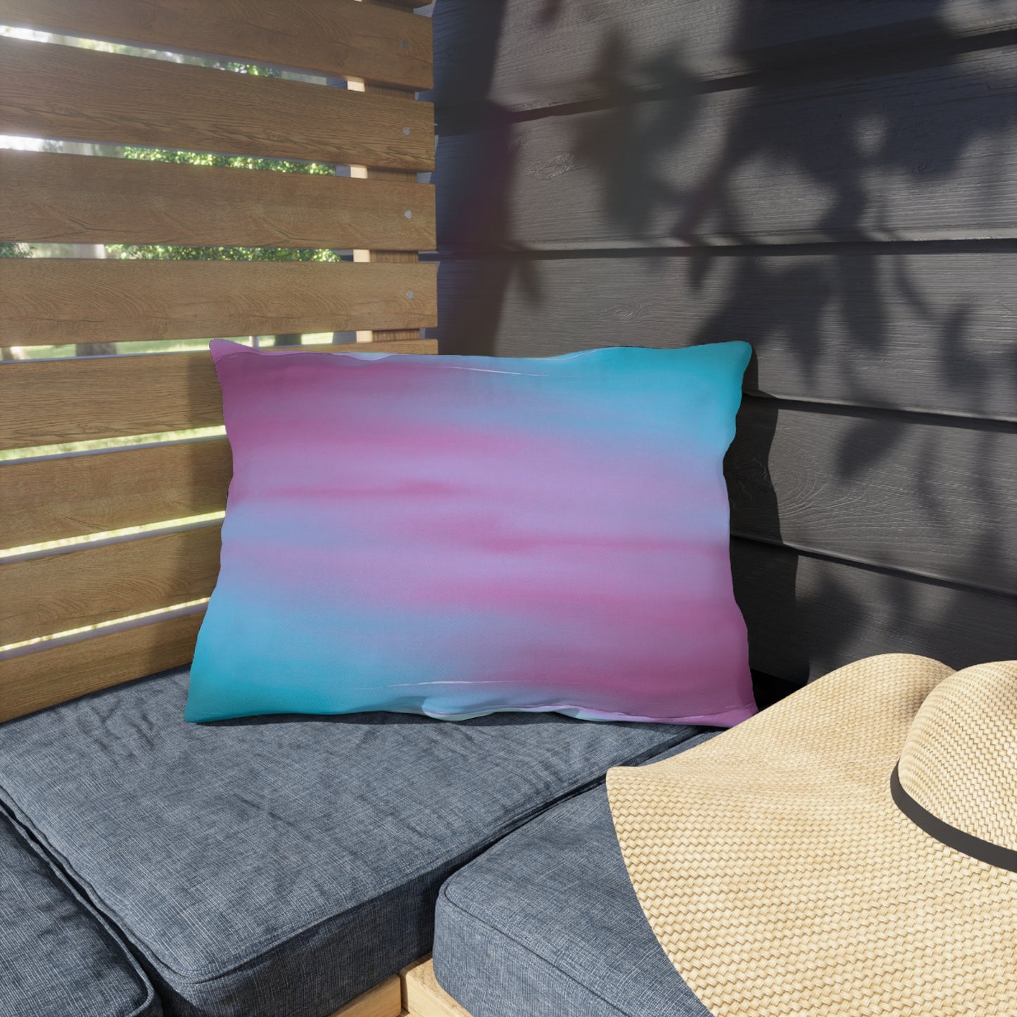 Wine Sea Blue Fog 20" x 14" Outdoor Pillow