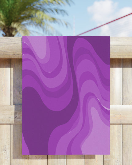 Wavey Purple Wavey Beach Towel, 24" x 44"