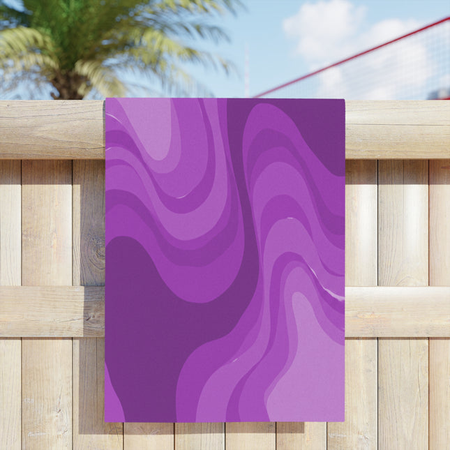 Wavey Purple Wavey Beach Towel, 24" x 44"