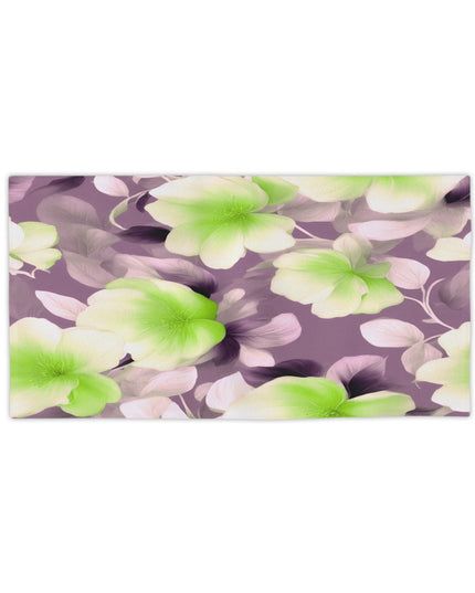 Lime Lavender Floral Bunch Beach Towel, 24" x 44"