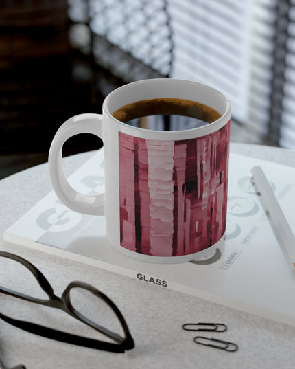 Striped Ruby 20 oz White Glossy Jumbo Mug