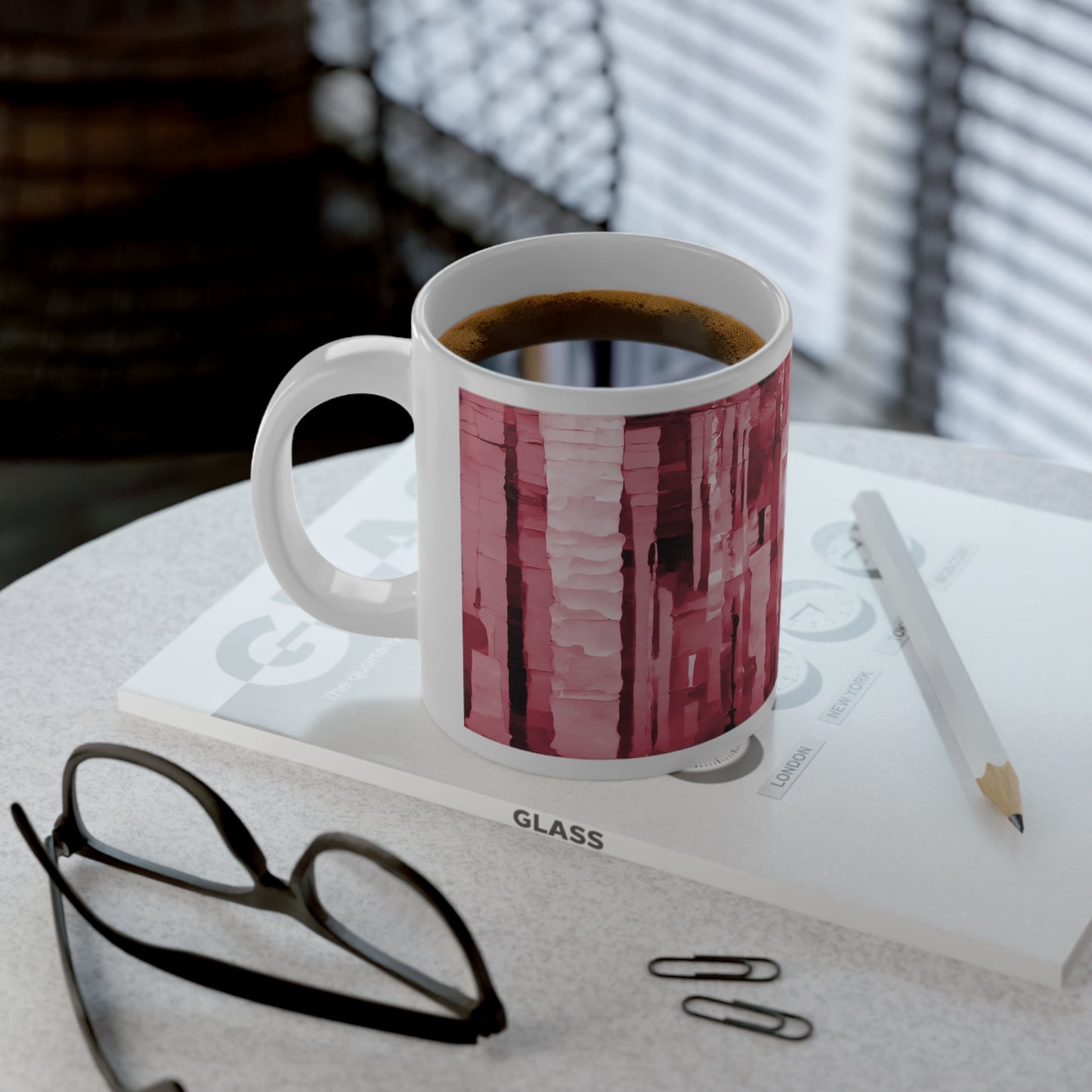 Striped Ruby 20 oz White Glossy Jumbo Mug