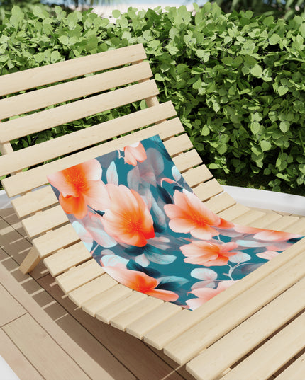 Orange Blossom Floral Bunch Beach Towel, 18" x 27"