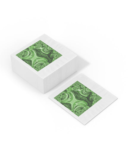 Uzi Spiral Mint Pastel White Coined Napkins, 6.5" x 6.5"