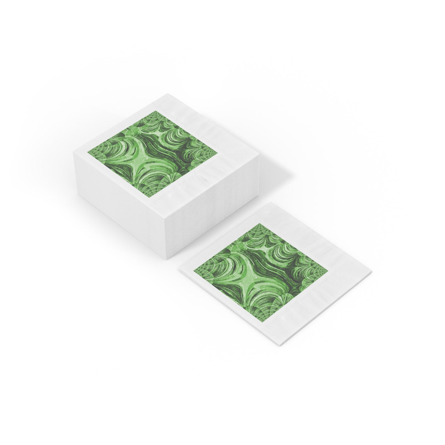 Uzi Spiral Mint Pastel White Coined Napkins, 6.5" x 6.5"