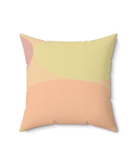 Pastel Hot Peach Patches 16" x 16" Faux Suede Square Pillow