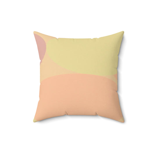 Pastel Hot Peach Patches 16" x 16" Faux Suede Square Pillow