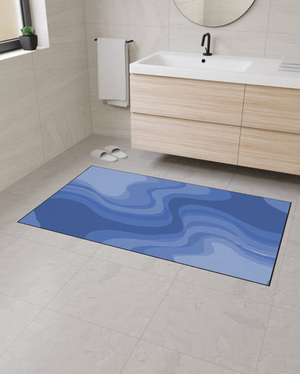 Deep Blue Wavey 36" x 60" Heavy Duty Floor Mat