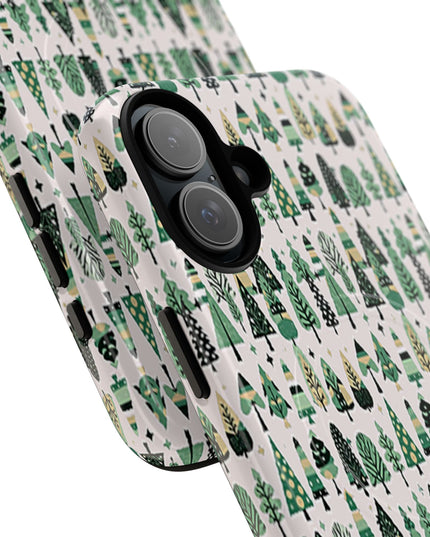 Mini Vintage Green Trees Iphone 16 Plus Tough Magnetic Cases